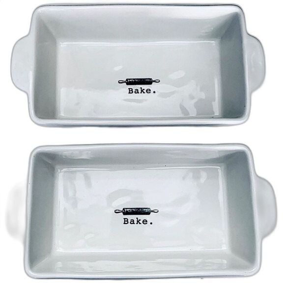Rae Dunn Icon Rolling Pin Loaf‎ Ceramic Bake Dish - Picture 3 of 5
